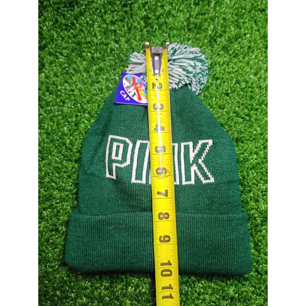 Victoria's Secret PINK Knit Winter Beanie Pom-Pom Hat NWT - Picture 2 of 5